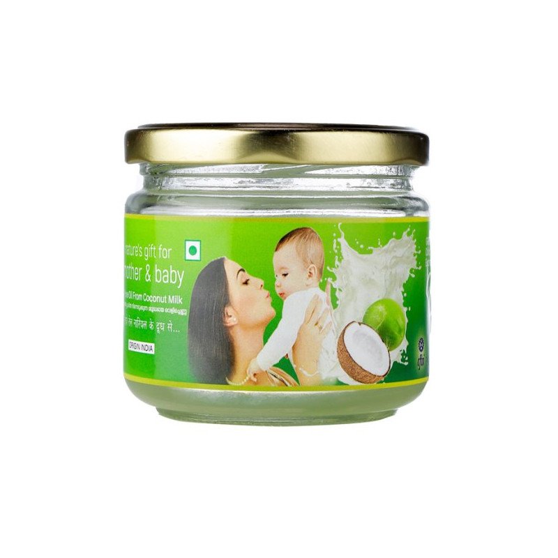 Cold Pressed Extra Virgin Coconut Oil in Wide Mouth Glass Bottle (200 ML)