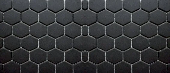 Hexagonal pattern rubber surface